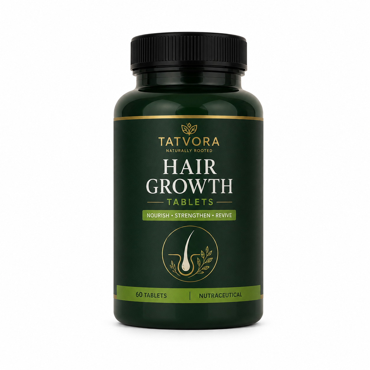 Tatvora Hair Growth Tablets | Biotin, Zinc & Herbal Blend | Supports Stronger, Thicker & Healthier Hair | 60 Tablets