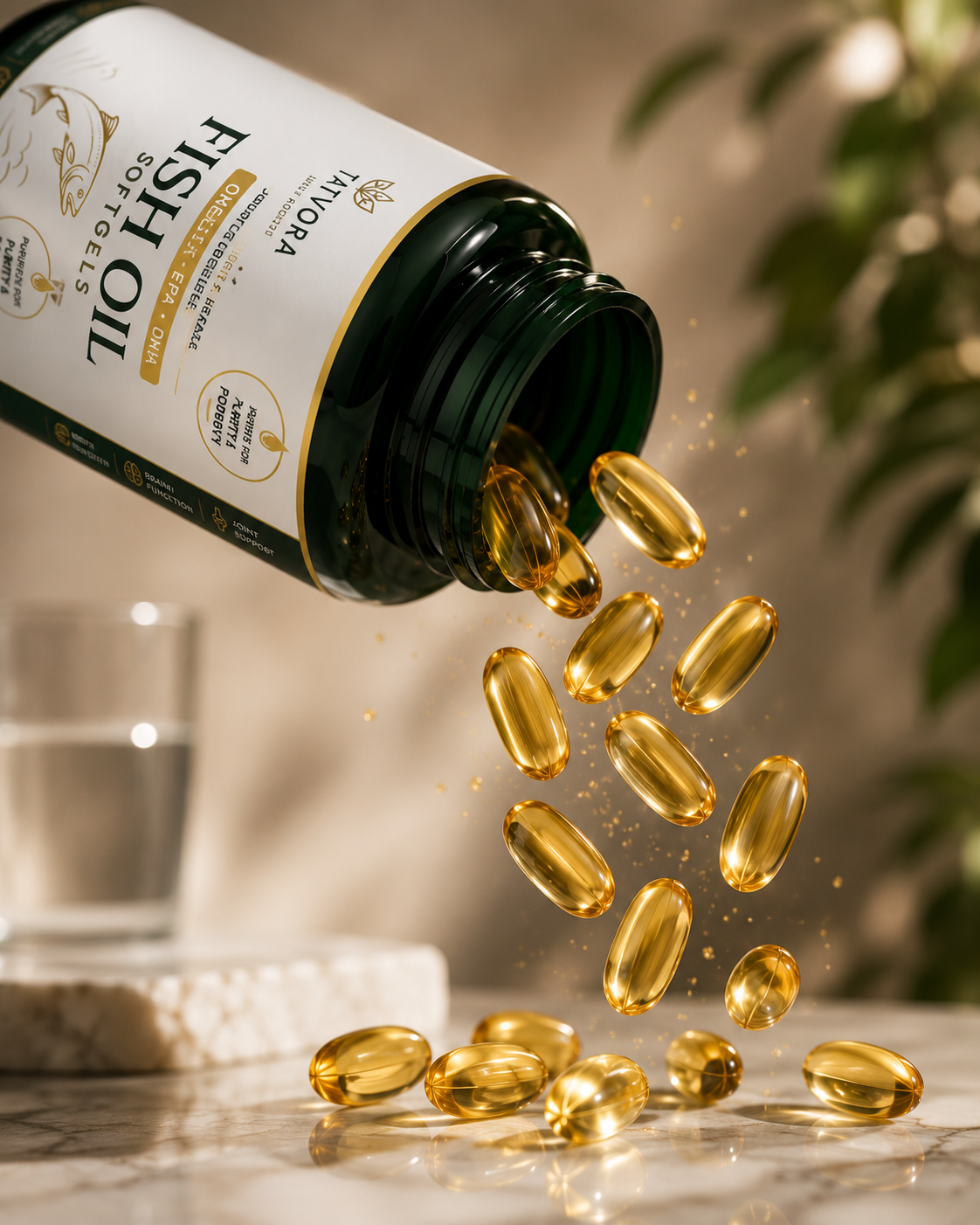 Tatvora Fish Oil Softgels | Omega-3 (EPA & DHA) | Supports Heart, Brain & Joint Health | 60 Softgels